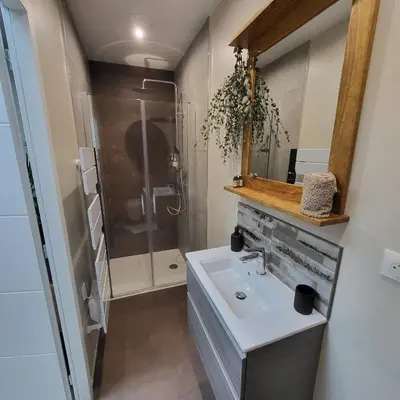 Salle de bains dans l'établissement Gite La Cabiotte Nature et Spa