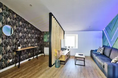 Coin salon dans l'établissement le karibu appartement confort tout équipé
