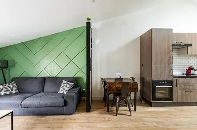 Cuisine ou kitchenette dans l'établissement le karibu appartement confort tout équipé