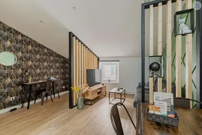 Coin salon dans l'établissement le karibu appartement confort tout équipé