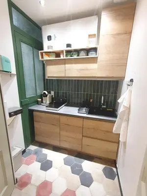 Cuisine ou kitchenette dans l'établissement Studio de charme au cœur de Lyon