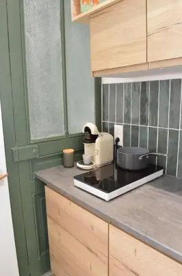 Cuisine ou kitchenette dans l'établissement Studio de charme au cœur de Lyon
