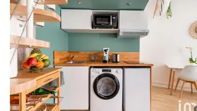 Cuisine ou kitchenette dans l'établissement Studio cosy Lyon quai de Saône, centre ville