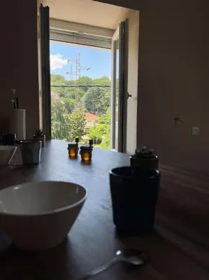 Vue générale sur la montagne ou vue sur la montagne depuis l'appartement