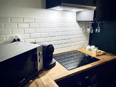 Cuisine ou kitchenette dans l'établissement Centre Vienne Appartement 2 chambres,2 salles de bain proche Lyon