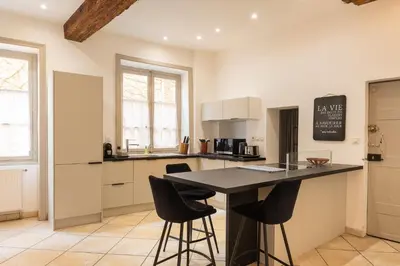 Cuisine ou kitchenette dans l'établissement Duplex Jardin Privé et Vue sur le Vieux-Lyon