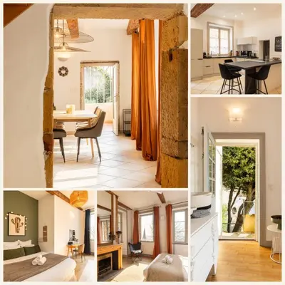 Cuisine ou kitchenette dans l'établissement Duplex Jardin Privé et Vue sur le Vieux-Lyon