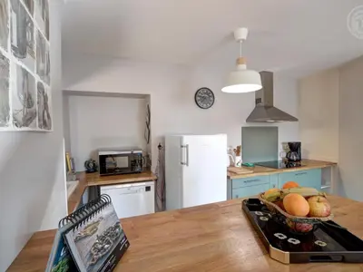 Cuisine ou kitchenette dans l'établissement Charmant appartement au-dessus d'un salon de thé avec patio et décoration contemporaine - FR-1-496-298
