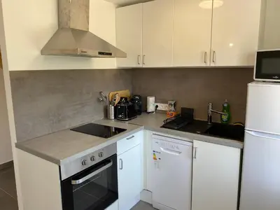 Cuisine ou kitchenette dans l'établissement Maison des Balmes proche Lyon