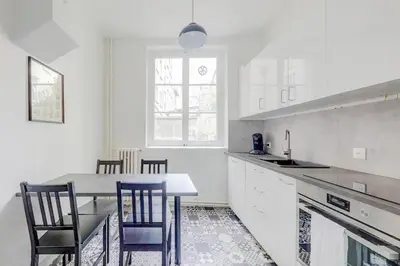 Cuisine ou kitchenette dans l'établissement Le White Cozy - Lyon - Croix Rousse