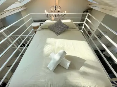 Un ou plusieurs lits dans un hébergement de l'établissement Spring Palm - Appartement 4 personnes - Check in h24 & Wifi