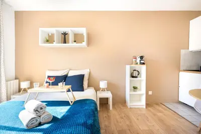 Un ou plusieurs lits dans un hébergement de l'établissement BnGo I Le Cosy I 2 personnes, Gare Perrache, Place Bellecour, Hypercentre Lyon