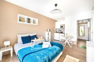 Un ou plusieurs lits dans un hébergement de l'établissement BnGo I Le Cosy I 2 personnes, Gare Perrache, Place Bellecour, Hypercentre Lyon