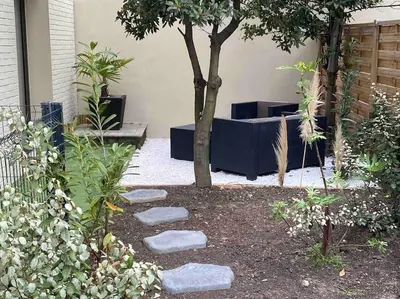 Jardin de l'établissement Studio équipé en rez de jardin