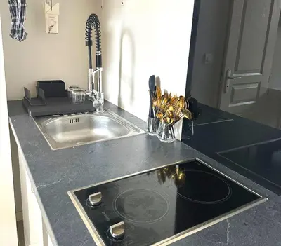 Cuisine ou kitchenette dans l'établissement L'Oasis Cosy