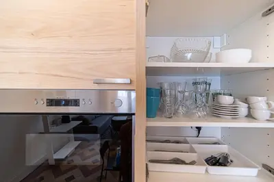 Cuisine ou kitchenette dans l'établissement Your independent cocoon in the heart of the 7th arrondissement of Lyon