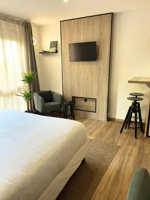 Télévision ou salle de divertissement dans l'établissement Studio 100m gare Part-Dieu/terrasse/Parking privé