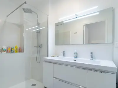 Salle de bains dans l'établissement LE CELESTE - HYPERCENTRE PARKING ET NETFLIX GRATUITS PROCHE TRAMWAY ET PARC DE LA TETE D'OR
