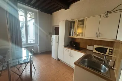 Cuisine ou kitchenette dans l'établissement Le petit Emile Zola - studio proche de Bellecour