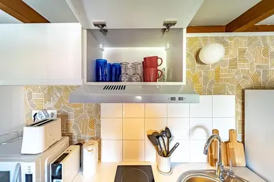 Cuisine ou kitchenette dans l'établissement Apartment with Mezzanine Cusset District Villeurbanne
