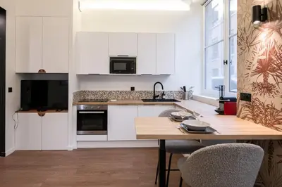 Cuisine ou kitchenette dans l'établissement Le Terrazzo - Elégant & Cosy- Pentes de la Croix Rousse