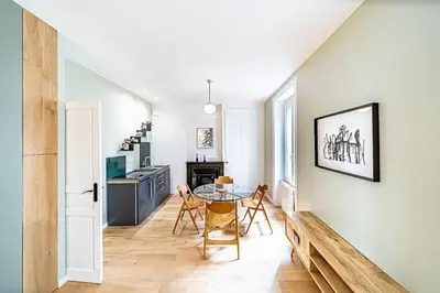 Cuisine ou kitchenette dans l'établissement Le petit Rochette - Appartement 2 pers- Jean Macé