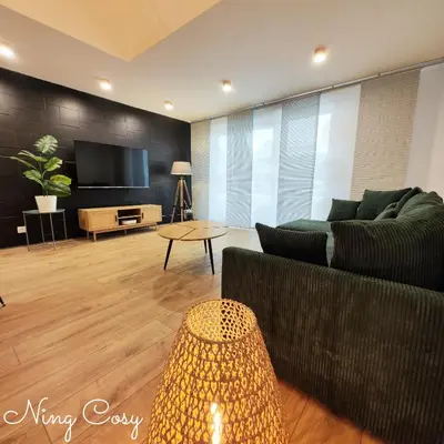 Coin salon dans l'établissement Superbe Cosy Duplex Appartement T3 Charpenne Tête D'or avec parking privé gratuit