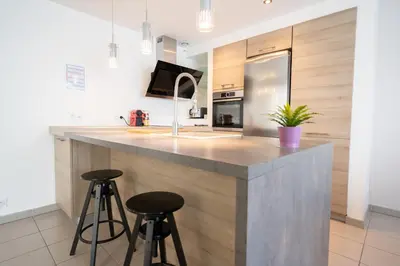 Cuisine ou kitchenette dans l'établissement Chez Léon - Métro, Bus, Garage Double, 6 Personnes