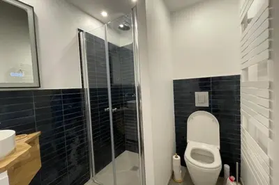 Salle de bains dans l'établissement Le Petit St Pierre charmant 2 pers Valmy