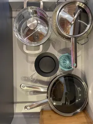Cuisine ou kitchenette dans l'établissement Le Petit St Pierre charmant 2 pers Valmy