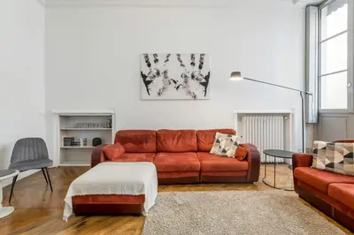 Coin salon dans l'établissement Charlie - Furnished apartment 260m² Downtown Lyon