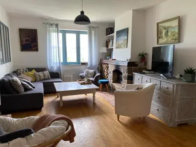 Coin salon dans l'établissement Maison sur cour et véranda