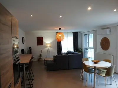 Coin salon dans l'établissement Appartement Golf Confort 83 m2