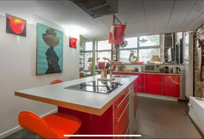 Cuisine ou kitchenette dans l'établissement Loft sur saône