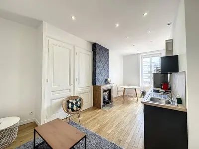 Cuisine ou kitchenette dans l'établissement Cosy appt Part Dieu Félix 3