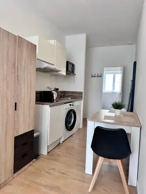 Cuisine ou kitchenette dans l'établissement L'Alsacien - Villeurbanne - Métro A et B - wifi inclus