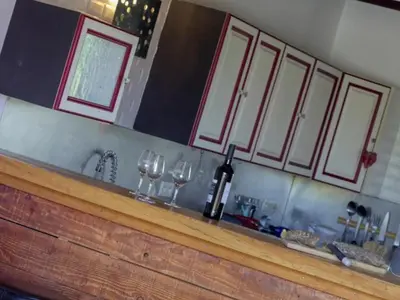 Cuisine ou kitchenette dans l'établissement Spacieux gîte en campagne avec piscine et spa - FR-1-496-296