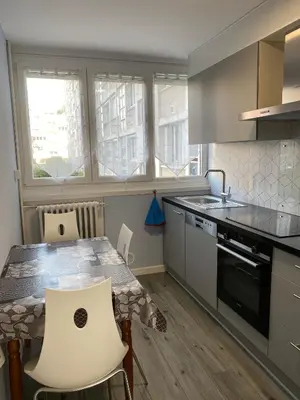 Cuisine ou kitchenette dans l'établissement Le Cosy, Appartement Chaleureux 2 chambres