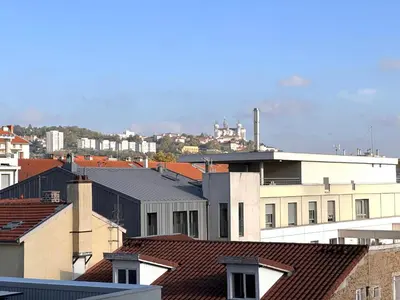 Vue générale sur Lyon ou vue de la ville depuis l'appartement