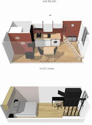 Cuisine ou kitchenette dans l'établissement Duplex-Université