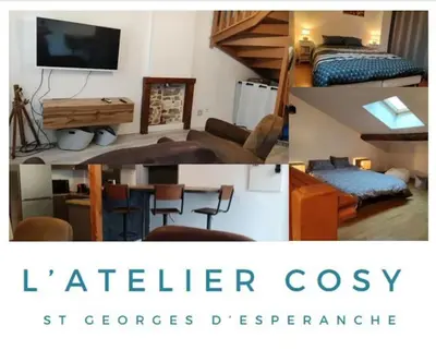 Un ou plusieurs lits dans un hébergement de l'établissement L'Atelier Cosy - Maison de village Atypique