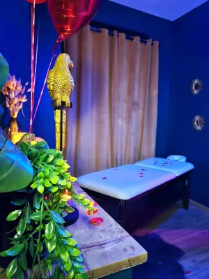Un ou plusieurs lits dans un hébergement de l'établissement Suite Passion - Jacuzzi privé - Table massage