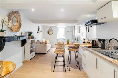 Cuisine ou kitchenette dans l'établissement L'échappée Belle