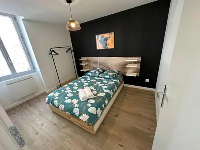 Un ou plusieurs lits dans un hébergement de l'établissement Appartement JAZZ Vienne nord