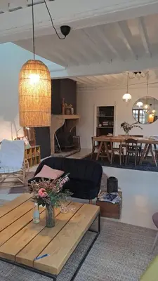 Coin salon dans l'établissement La Thibaude - Maison Vigneronne à Charly (proche Lyon)