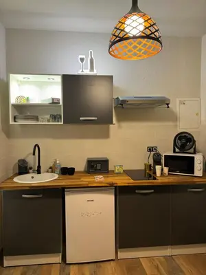 Cuisine ou kitchenette dans l'établissement Le Zéphyr