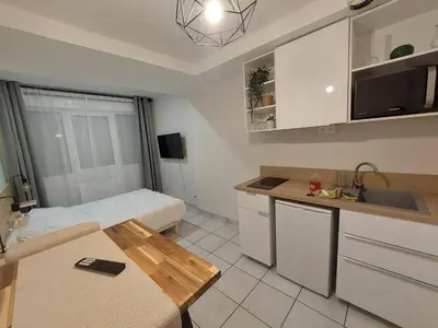 Cuisine ou kitchenette dans l'établissement Apt Lyon Flachet