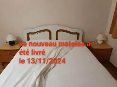 Un ou plusieurs lits dans un hébergement de l'établissement Médipôle T2 avec un garage gratuit sur place, 16min à centre ville Lyon en métro A