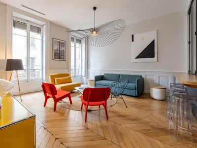 Coin salon dans l'établissement L'Atelier,T3,au pied de l'Opéra, Climatisé, CHECK-IN AUTONOME 24H sur 24H