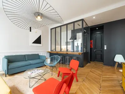 Coin salon dans l'établissement L'Atelier,T3,au pied de l'Opéra, Climatisé, CHECK-IN AUTONOME 24H sur 24H